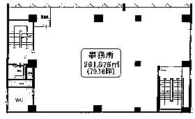 東京角田ビルの基準階図面