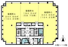 京王府中1丁目ビルの基準階図面