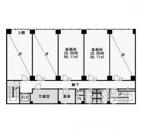千代田生命船橋ビルの基準階図面