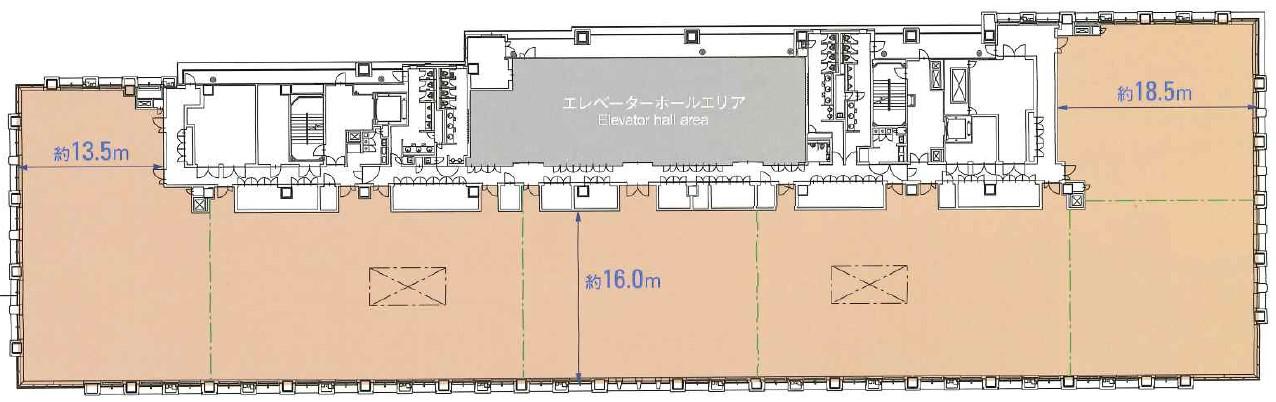 鉄鋼ビルディング 11F 723.41坪（2391.43m<sup>2</sup>）：基準階図面