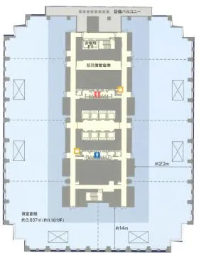 神谷町トラストタワー(東京ワールドゲート)の基準階図面