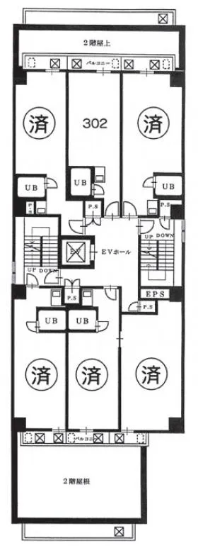 浜松町ゼネラルビルの基準階図面