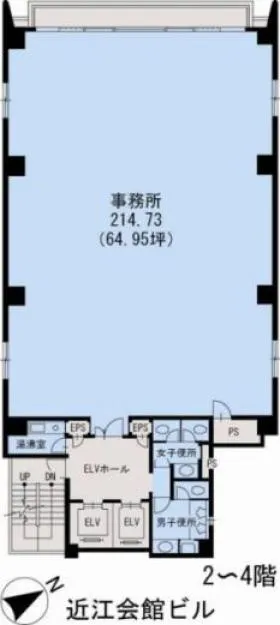 近江会館ビルの基準階図面