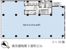 東京建物第3室町ビルの基準階図面