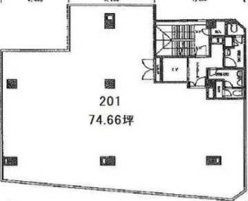 神宮前214(ライジング神宮前)ビルの基準階図面