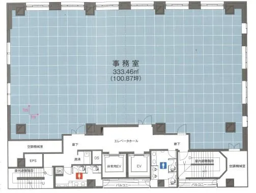 虎の門高木ビルの基準階図面