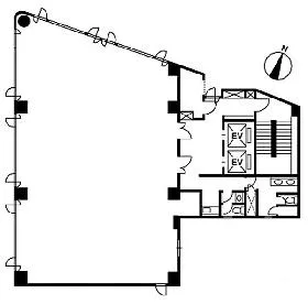 井門岩本町ビルの基準階図面