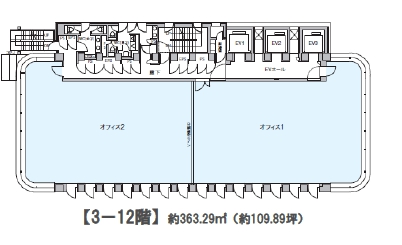 DLXビルディング(同和ライン) 5F 109.31坪（361.35m<sup>2</sup>）：基準階図面