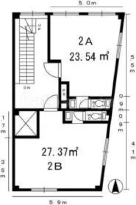 宮内ビルの基準階図面