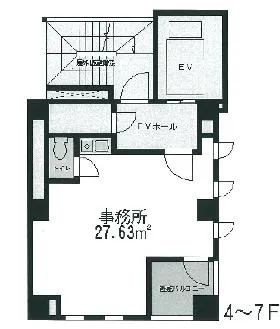 銀座apollo 旧銀座石川ビルの基準階図面
