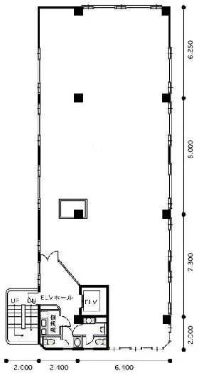 木原造林市谷ビルの基準階図面