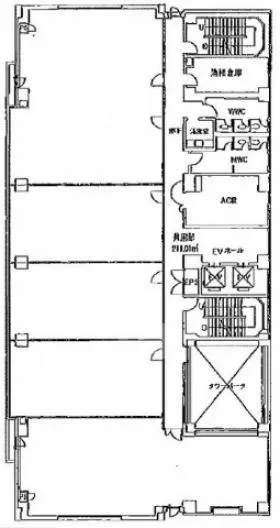 八王子第1東京海上日動ビルの基準階図面