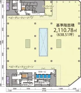渋谷フクラスビルの基準階図面