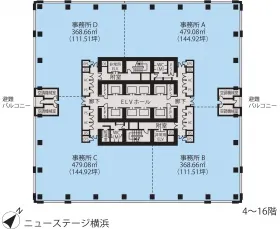 ニューステージ横浜ビルの基準階図面