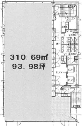 あいおいニッセイ同和損保二番町ビルの基準階図面