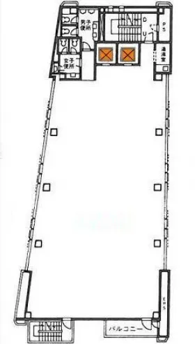 大野高輪ビルの基準階図面