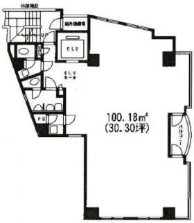 北新宿ユニオンビルの基準階図面