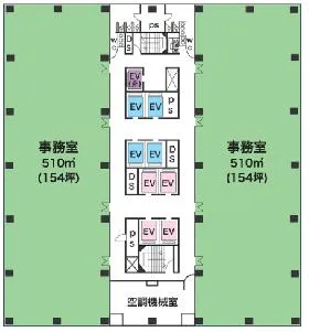 新宿グリーンタワーの基準階図面