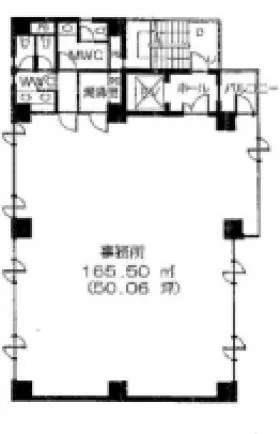渋谷岡田ビルの基準階図面