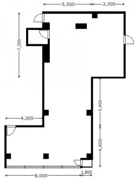 濱乃家ビルの基準階図面