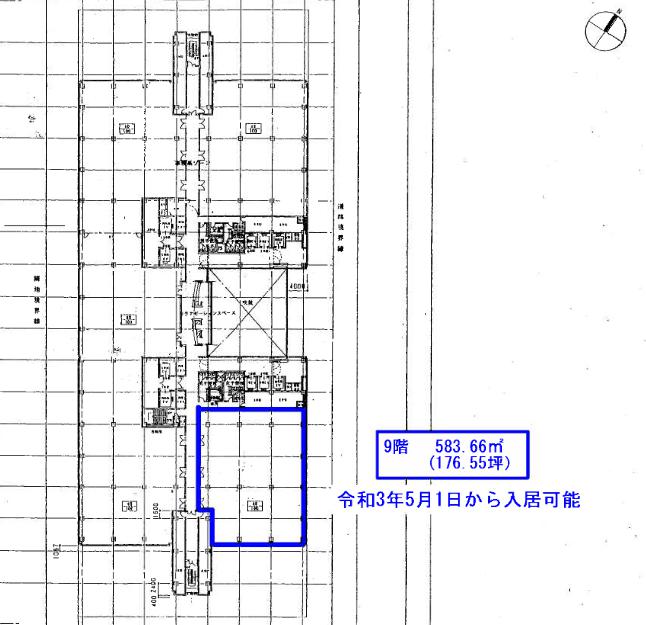 TFTビル(東京ファッションタウン) 9F 176.55坪（583.63m<sup>2</sup>） 図面