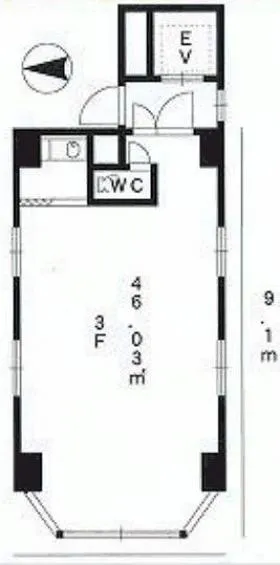 山崎ビルの基準階図面