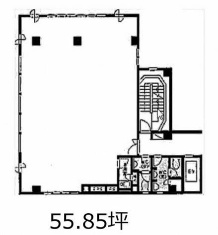 イケダヤ品川ビル 8F 55.85坪（184.62m<sup>2</sup>） 図面