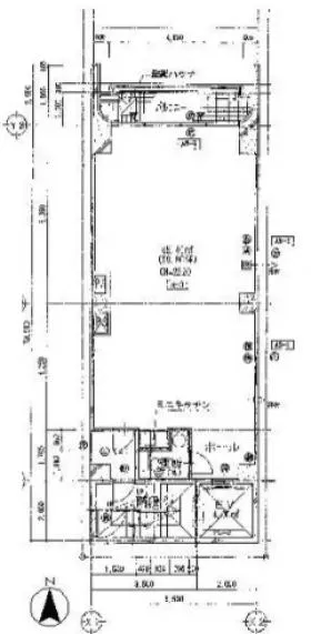 中野駅前ビルの基準階図面