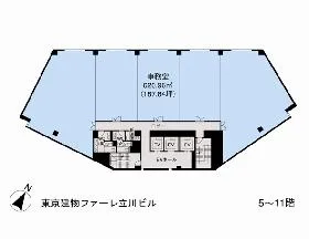 東京建物ファーレ立川ビルの基準階図面