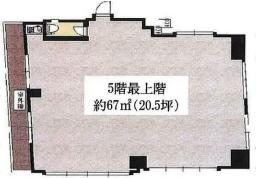 上野Sビル 5F 20.5坪（67.76m<sup>2</sup>） 図面