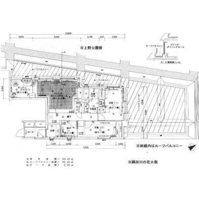 コスモ上野パークサイドシティビルの基準階図面