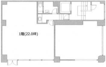 徳永ビル 1F 22坪（72.72m<sup>2</sup>） 図面
