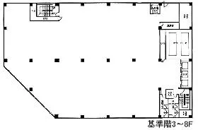 築地KYビルの基準階図面