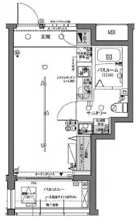 ラグディア高輪ビルの基準階図面