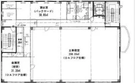 平山ファインテクノ本社ビルの基準階図面