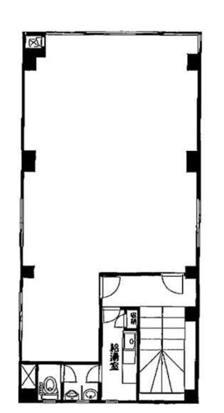比護ビル 3F 22.73坪（75.14m<sup>2</sup>）：基準階図面