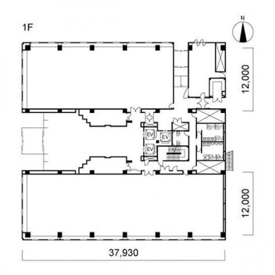 東神ビル 2F 102.5坪（338.84m<sup>2</sup>）：基準階図面