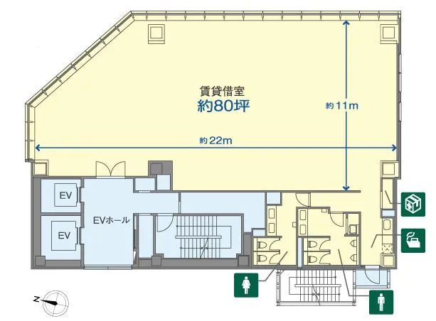 BIZCORE赤坂見附ビルの基準階図面