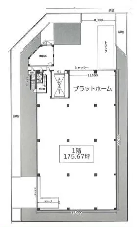 辰巳3丁目倉庫ビルの基準階図面