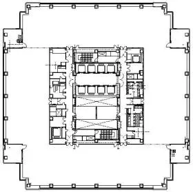 三菱重工横浜ビルの基準階図面