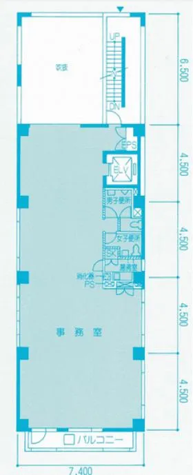 江戸川橋STビルの基準階図面