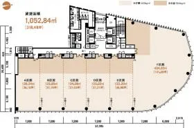 A-PLACE金山ビルの基準階図面
