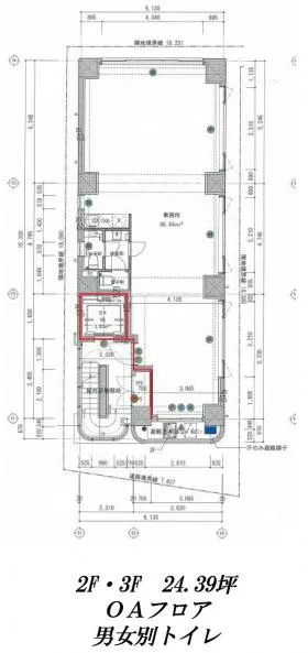 NISSEI SHINJUKU Bldg.ビルの基準階図面