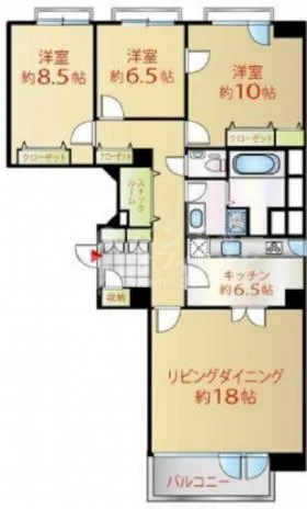 麻布永坂ハウスビルの基準階図面