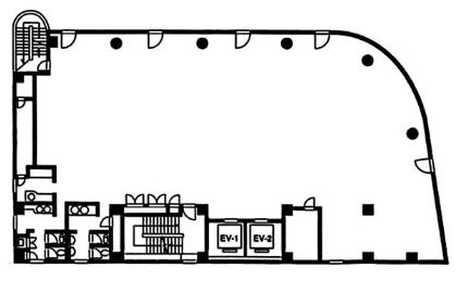 グリーンオーク茅場町 2F 113.72坪（375.93m<sup>2</sup>）：基準階図面