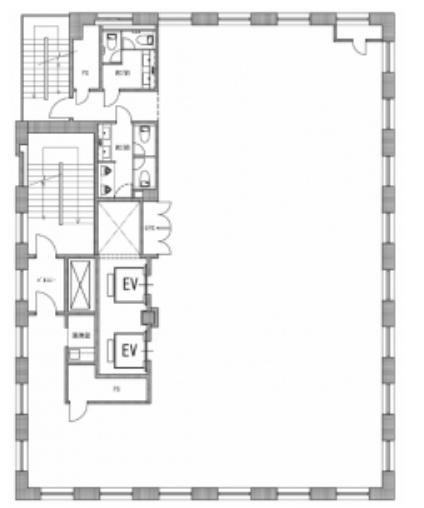 ニューリバータワー 5F 78.25坪（258.67m<sup>2</sup>）：基準階図面