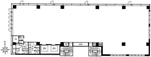 いちご八丁堀(セントラルイースト)ビル 7F 121.04坪（400.13m<sup>2</sup>）：基準階図面