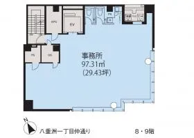 東京建物八重洲仲通りビルの基準階図面