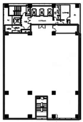 ヤクルト本社ビルの基準階図面