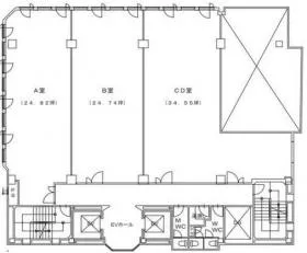 第五長谷ビルの基準階図面